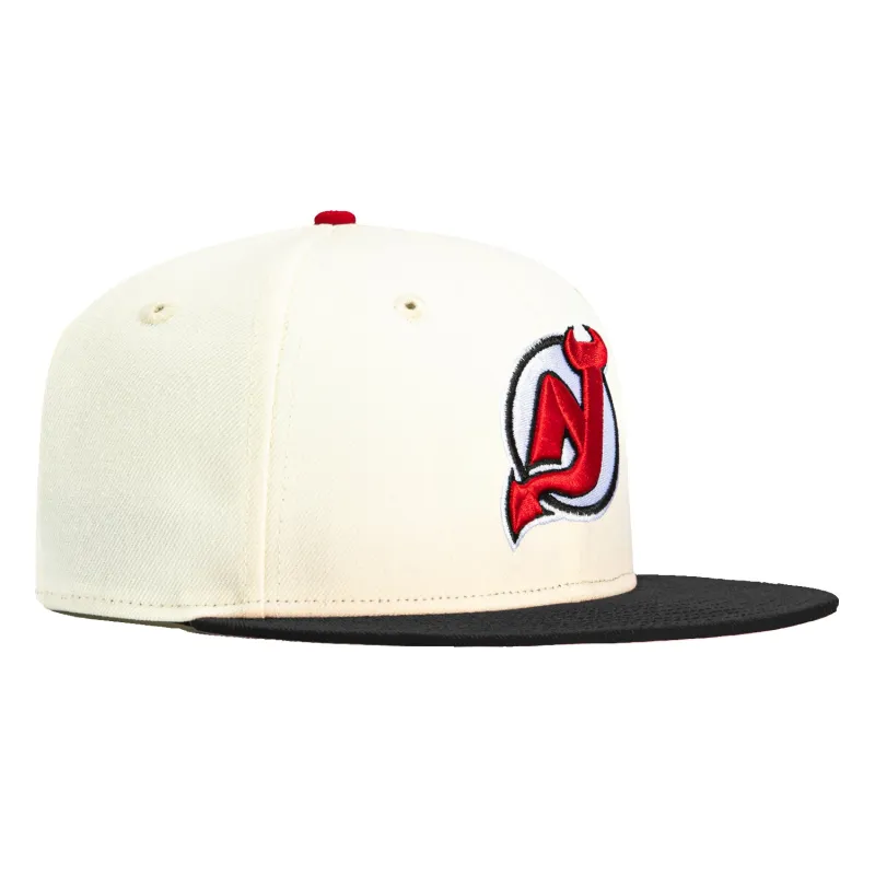 New Era 59Fifty White Dome New Jersey Devils Hat - White, Black sold by Hat Club