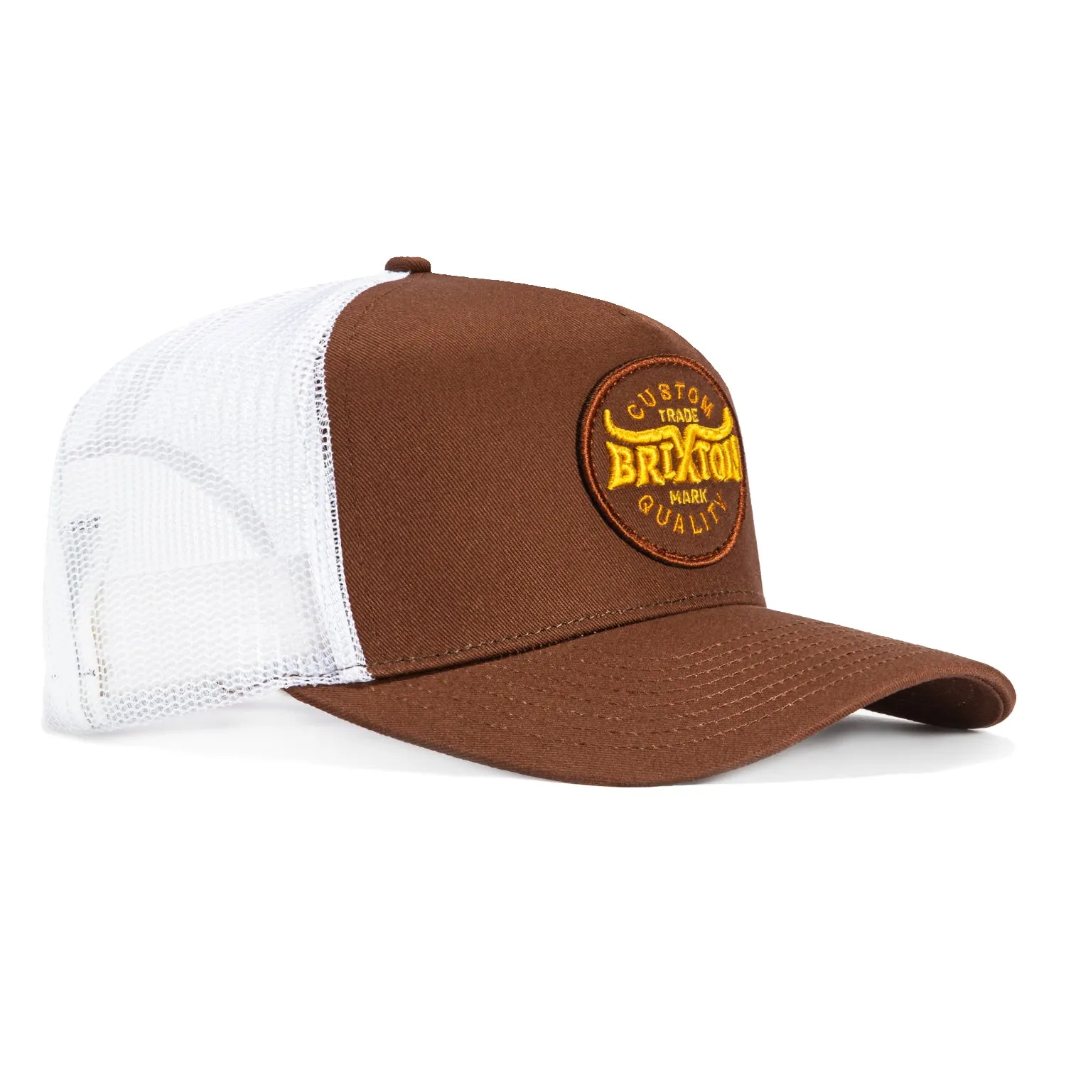Brixton Gibson Mesh Snapback Trucker Hat - Brown, White sold by Hat Club