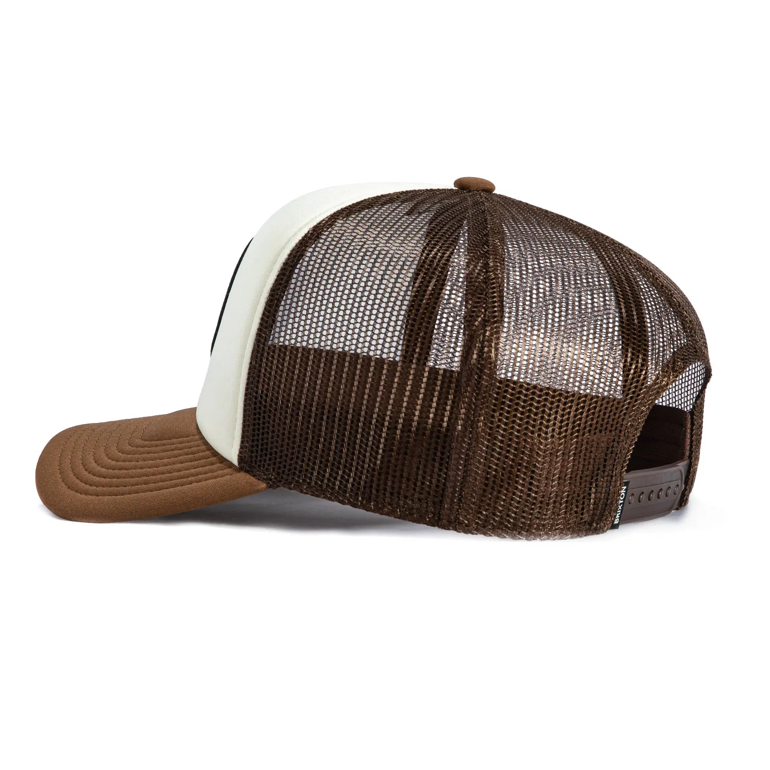Brixton Out After Dark Mesh Snapback Trucker Hat - White, Brown sold by Hat Club product image thumbnail 2