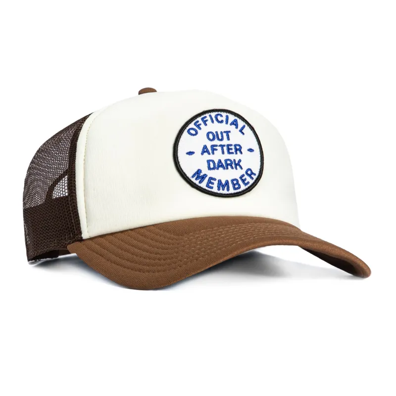 Brixton Out After Dark Mesh Snapback Trucker Hat - White, Brown sold by Hat Club