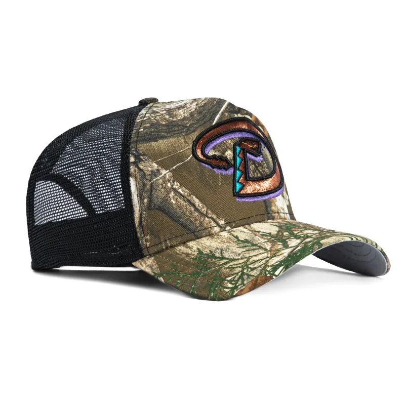 New Era 9Forty A-Frame Arizona Diamondbacks Snapback Trucker D Hat - Realtree, Black made by New Era
