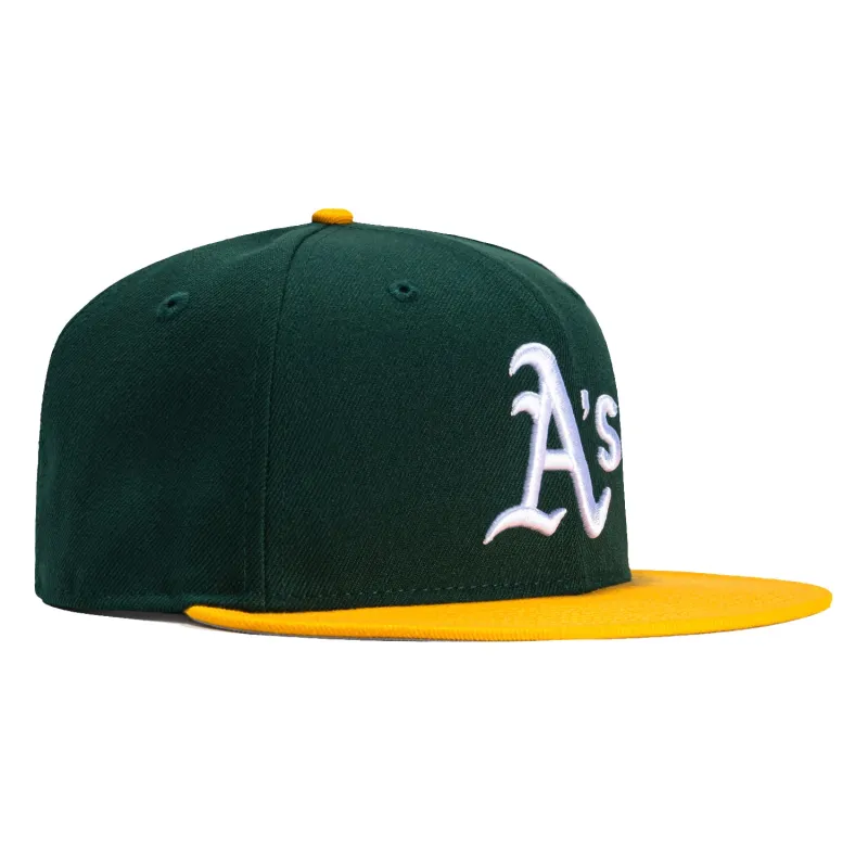New Era 9Fifty MLB Basic Oakland Athletics Home Snapback Hat - Green, Gold made by New Era