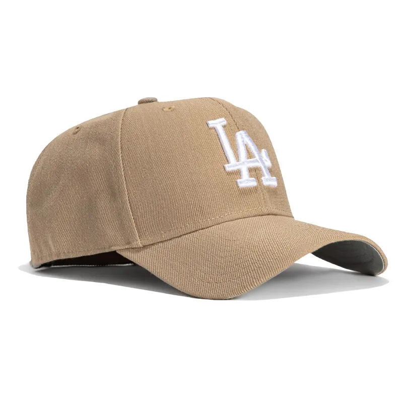47 Brand Los Angeles Dodgers MVP Adjustable Velcro Hat - Khaki, White made by 47