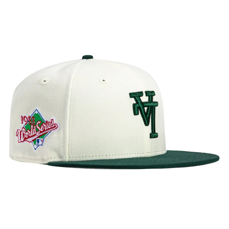 New Era 59Fifty Los Angeles Dodgers 1988 World Series Patch Upside Down Hat - White, Green sold by Hat Club