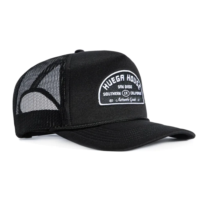 Huega House High Tide Foam Trucker Snapback Hat - Black made by Huega House