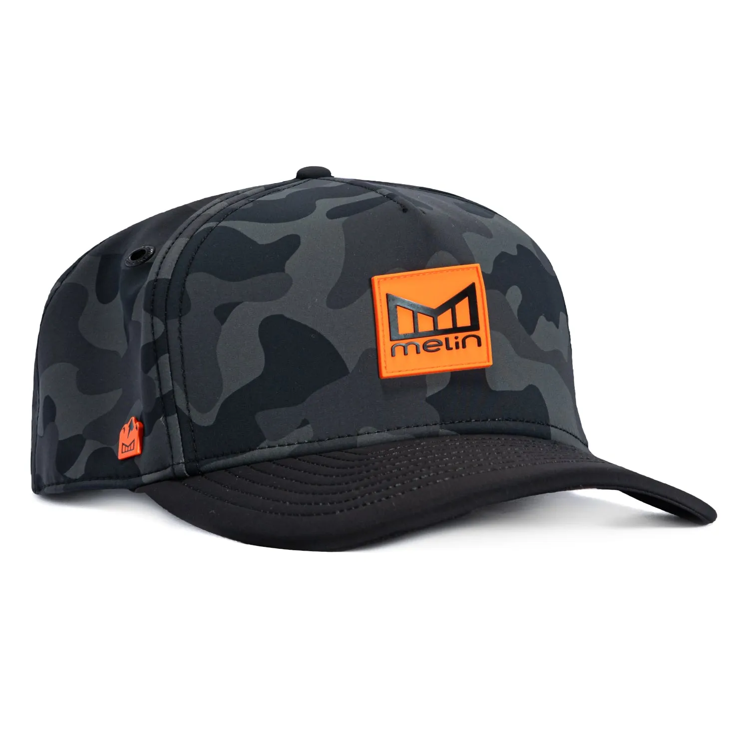 Melin Thermal Odysea Stacked Infinite Snapback Hat - Black, Camo sold by Hat Club