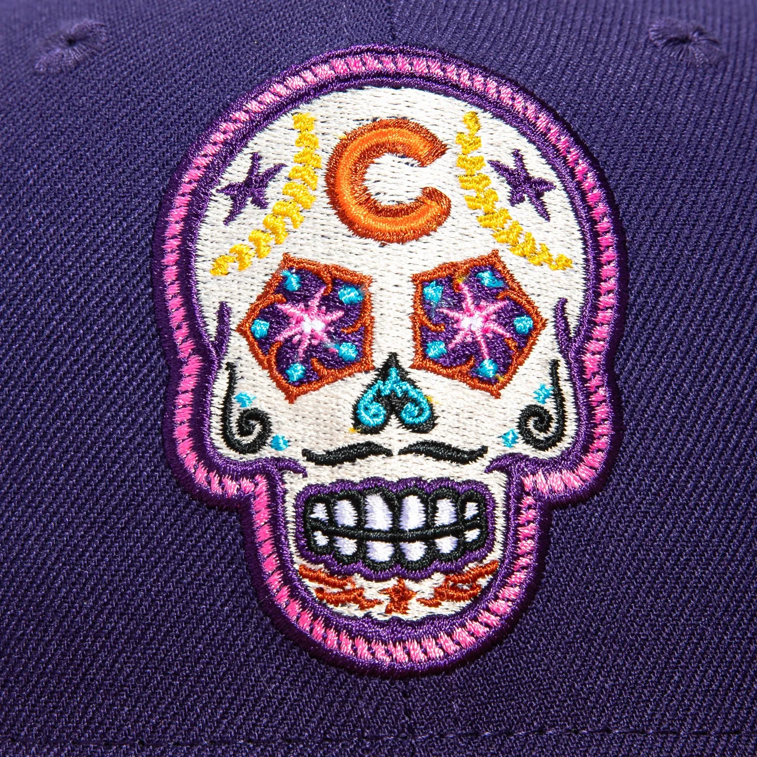New Era 59Fifty Chicago Cubs 1990 All Star Game Patch Sugar Skull Hat - Purple, Burnt Orange sold by Hat Club product image thumbnail 4