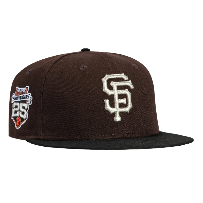 New Era 59Fifty San Francisco Giants 25th Anniversary Stadium Patch Hat - Brown, Black, Metallic Silver sold by Hat Club