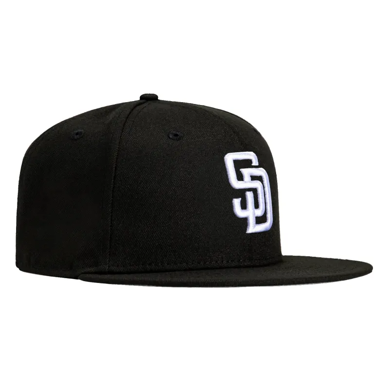 New Era 9Fifty MLB Basic San Diego Padres Snapback Hat - Black, White sold by Hat Club