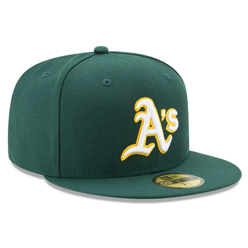 New Era 59Fifty Authentic Collection Oakland Athletics Road Hat - Dark Green sold by Hat Club