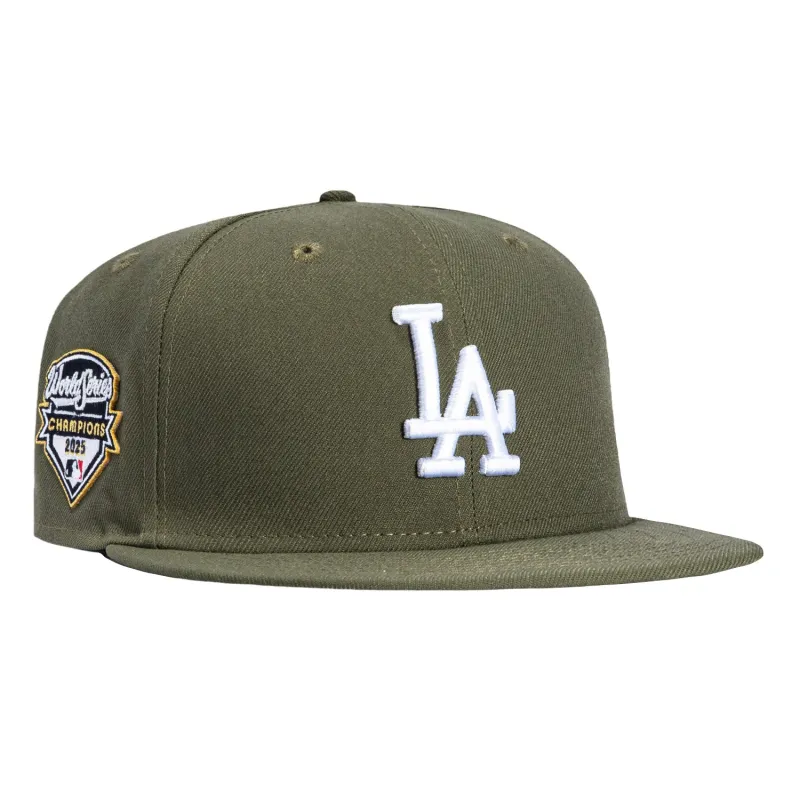 New Era 59Fifty Los Angeles Dodgers 2025 World Series Champions Patch Hat - Olive sold by Hat Club