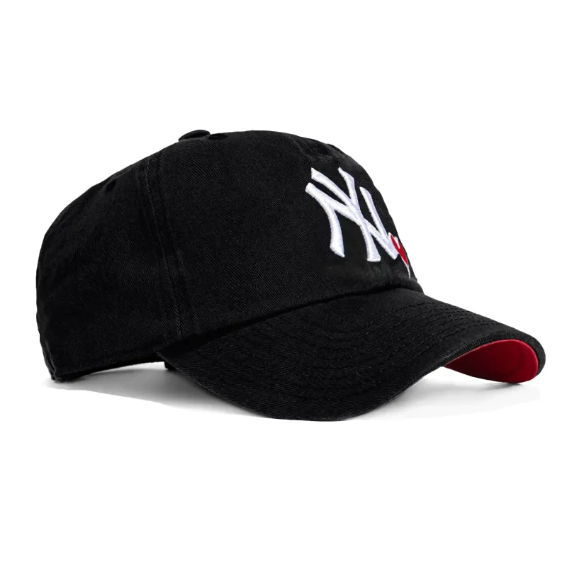 47 Brand New York Yankees Icon Heart Cleanup Adjustable Hat - Black sold by Hat Club