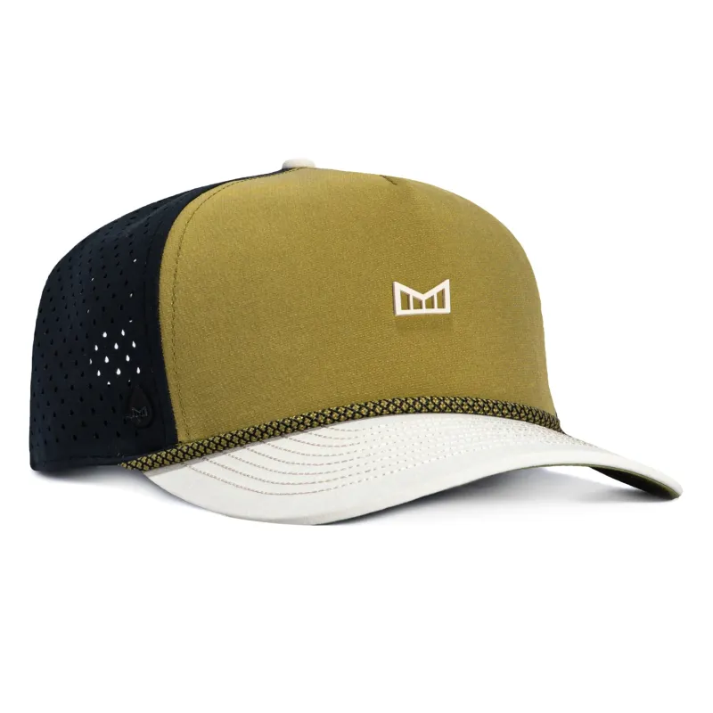 Melin Odysea Hydro Rope Bulls Icon Snapback Hat - Olive, Black made by Hat Club