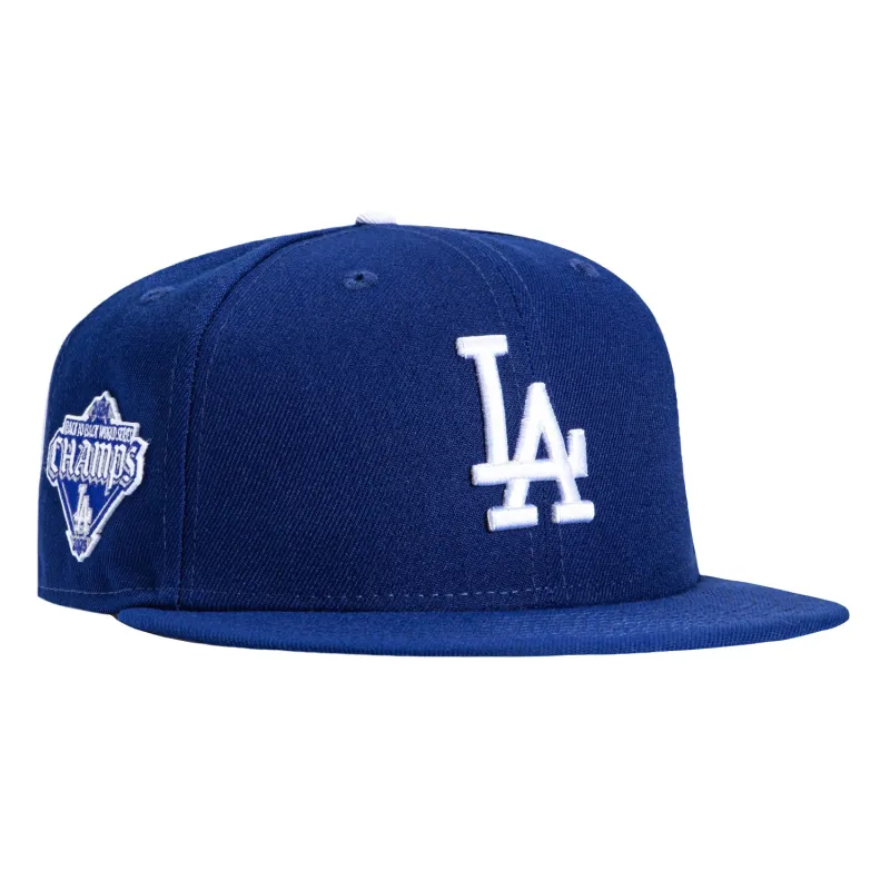 New Era 9Fifty Los Angeles Dodgers Back-to-Back World Series Champions Diamond Patch Snapback Hat - Royal made by New Era