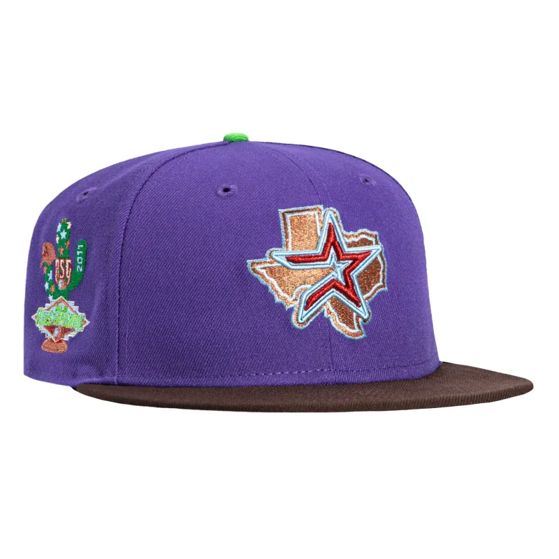 New Era 59Fifty Houston Astros 2011 All Star Game Patch 2000 Alternate Hat - Purple, Brown sold by Hat Club