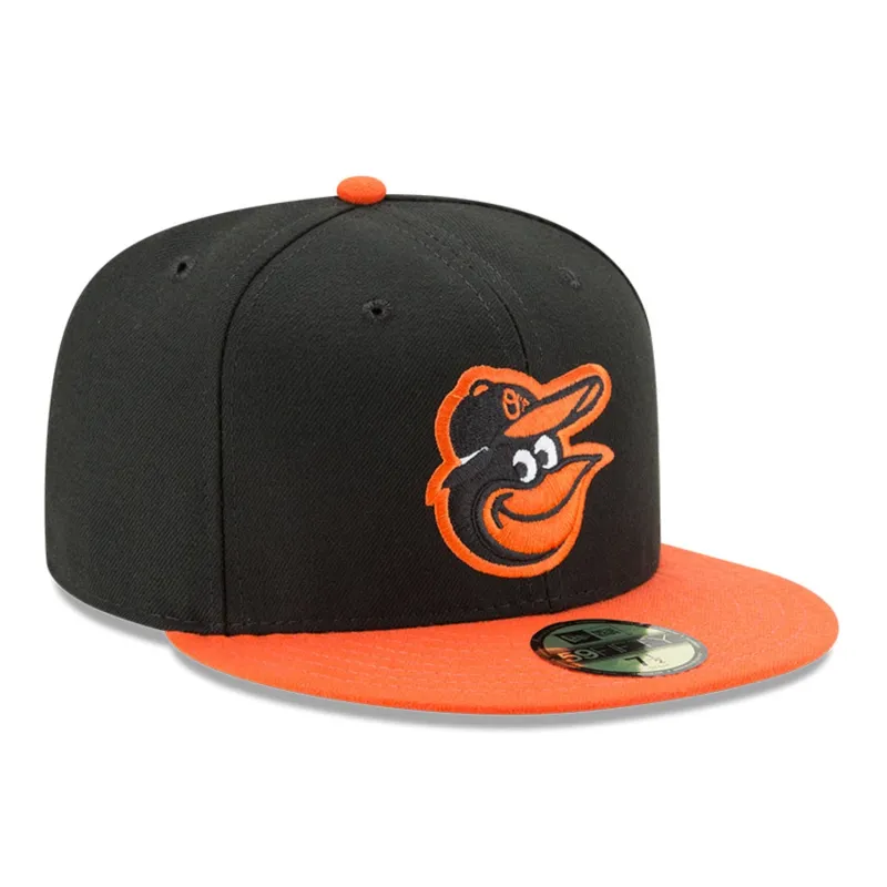 New Era 59Fifty Authentic Collection Baltimore Orioles Road Hat - Black, Orange sold by Hat Club