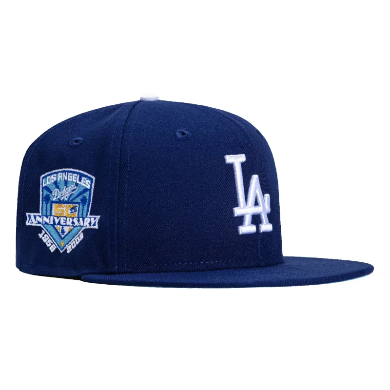 New Era 59Fifty Los Angeles Dodgers 50th Anniversary Patch Hat - Royal, White sold by Hat Club