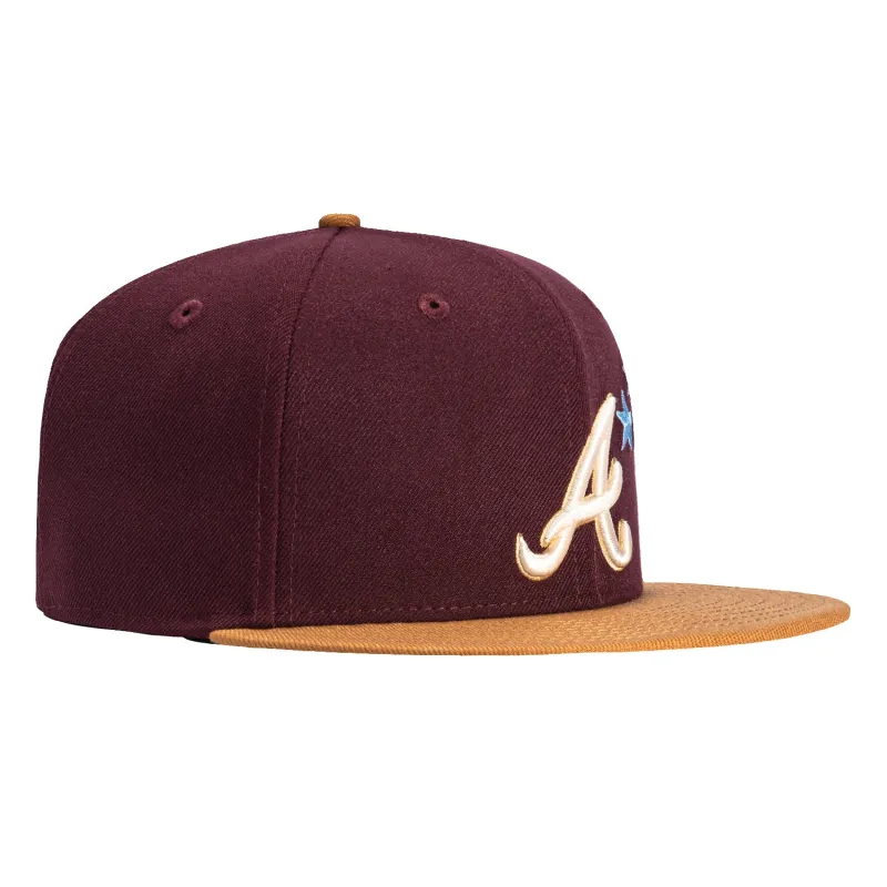 New Era 59Fifty Salt Water Taffy Atlanta Braves Stars Hat - Maroon, Khaki sold by Hat Club
