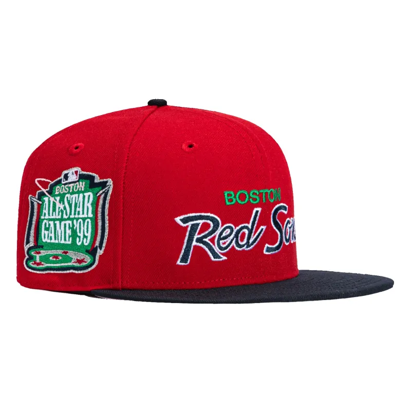 New Era 59Fifty Boston Red Sox 1999 All Star Game Patch Script Hat - Red, Navy sold by Hat Club