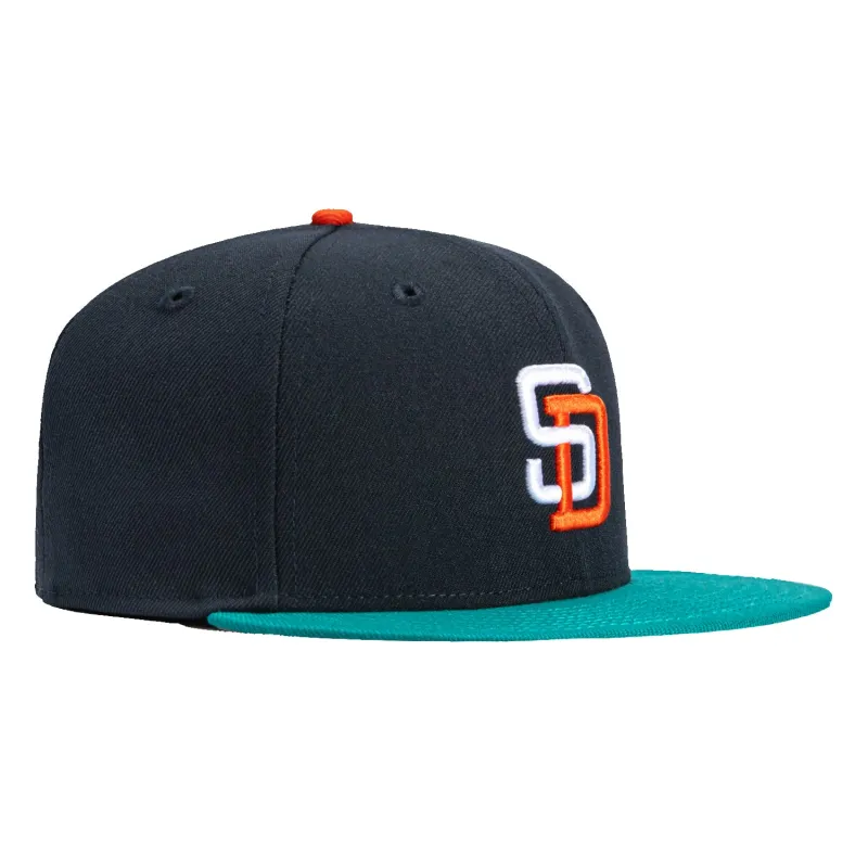 New Era 59Fifty San Diego Padres Hat - Navy, Teal, Orange sold by Hat Club