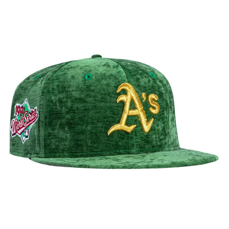 New Era 59Fifty Holiday Party Oakland Athletics 1989 World Series Patch Hat - Kelly Green sold by Hat Club