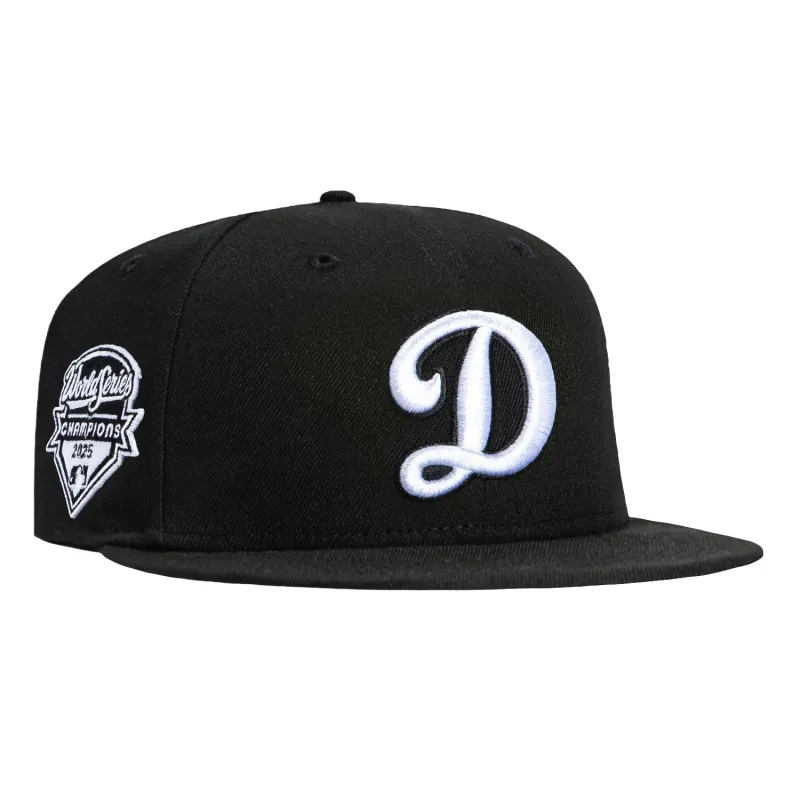 New Era 59Fifty Los Angeles Dodgers 2025 World Series Champions Patch D Hat - Black, White sold by Hat Club