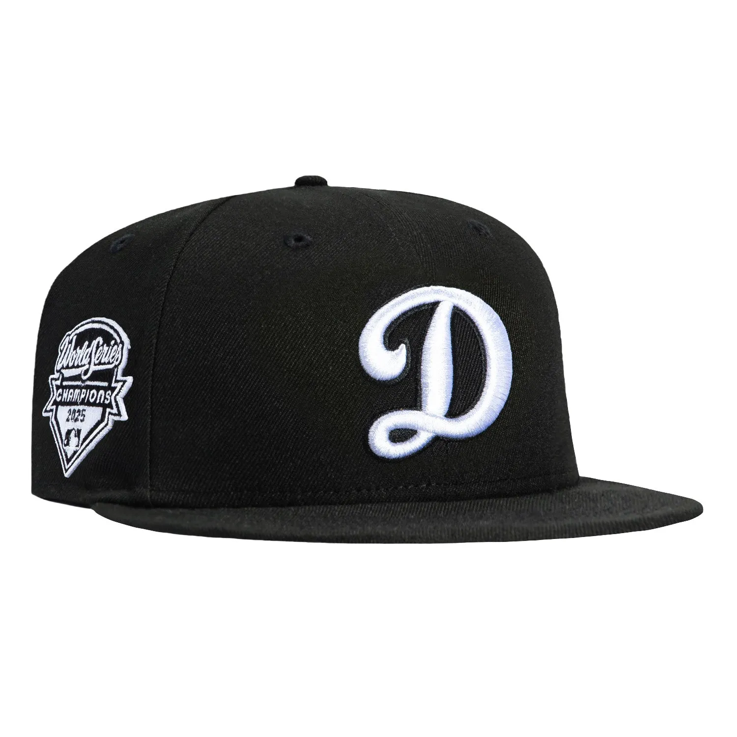 New Era 59Fifty Los Angeles Dodgers 2025 World Series Champions Patch D Hat - Black, White sold by Hat Club