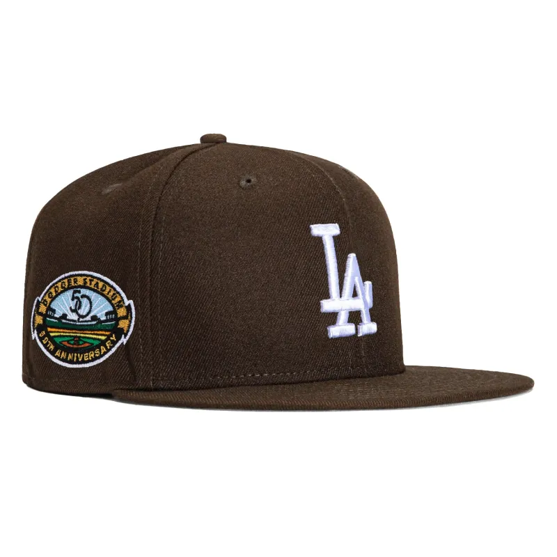 New Era 59Fifty Los Angeles Dodgers 50th Anniversary Stadium Patch Hat - Brown sold by Hat Club