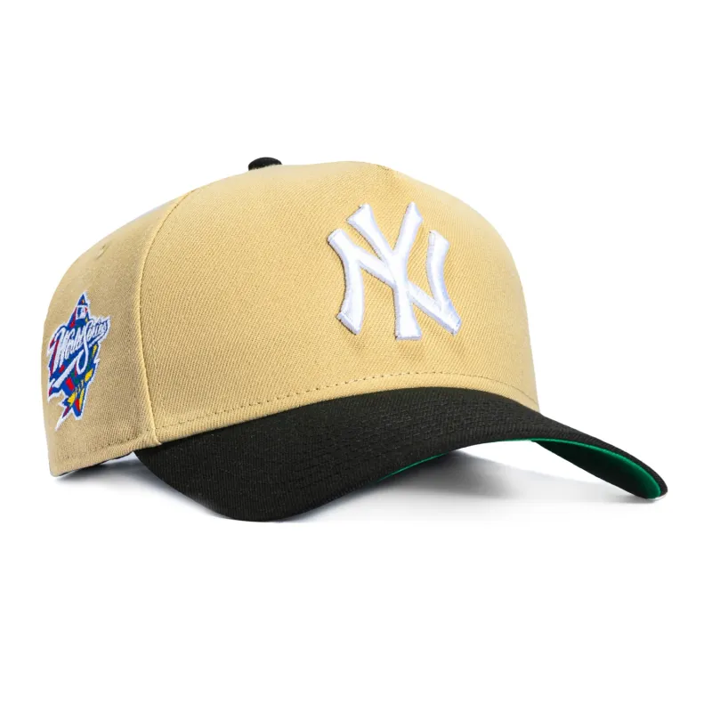New Era 9Forty A-Frame New York Yankees 1998 World Series Patch Snapback Hat - Tan, Black made by New Era