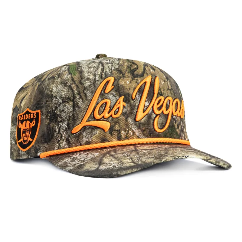 47 Brand Hitch Overhand Las Vegas Raiders Rope Snapback Hat - Realtree made by 47