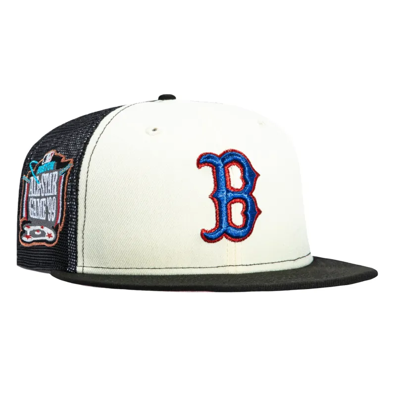 New Era 59Fifty Boston Red Sox 1999 All Star Game Patch Rail Pink UV Hat - White, Black sold by Hat Club