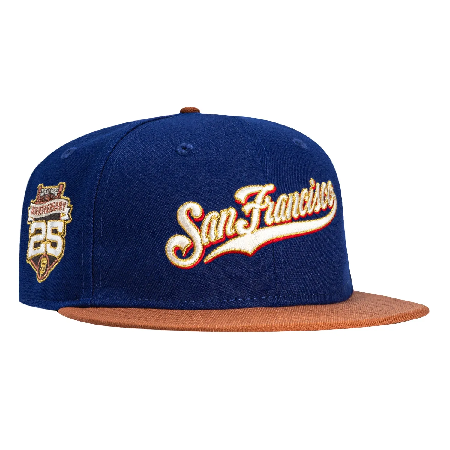 New Era 59Fifty San Francisco Giants 25th Anniversary Stadium Patch Script Hat - Royal, Brown sold by Hat Club