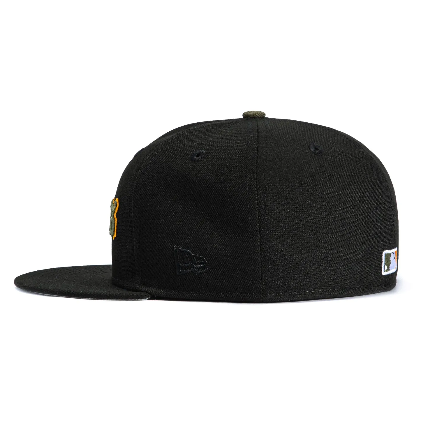 New Era 59Fifty Los Angeles Dodgers 8 Strike Patch Old English Hat - Black, Olive, Orange sold by Hat Club product image thumbnail 3