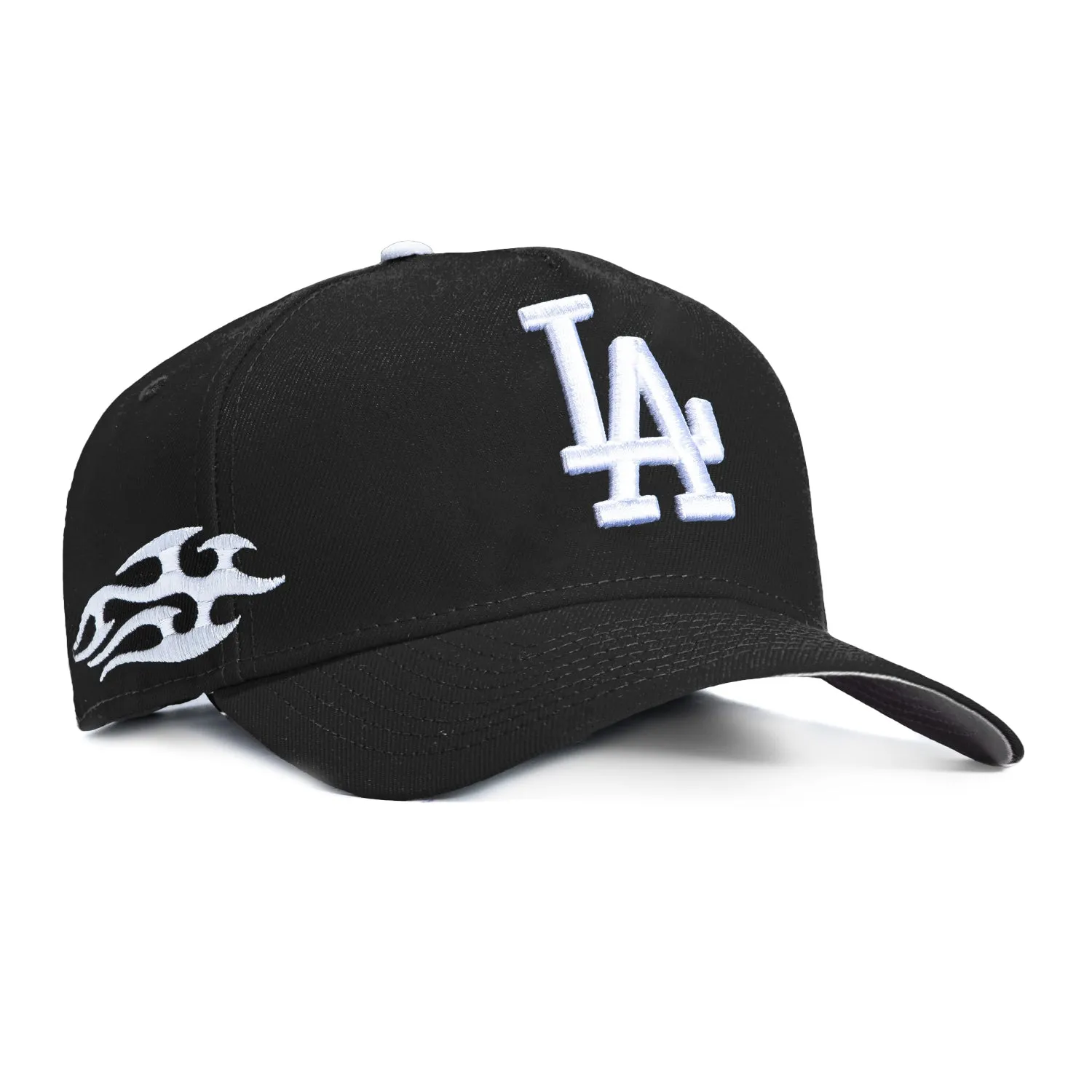 New Era 9Forty A-Frame Los Angeles Dodgers Tribal Tattoo Stitching Patch Snapback Hat - Black, White sold by Hat Club