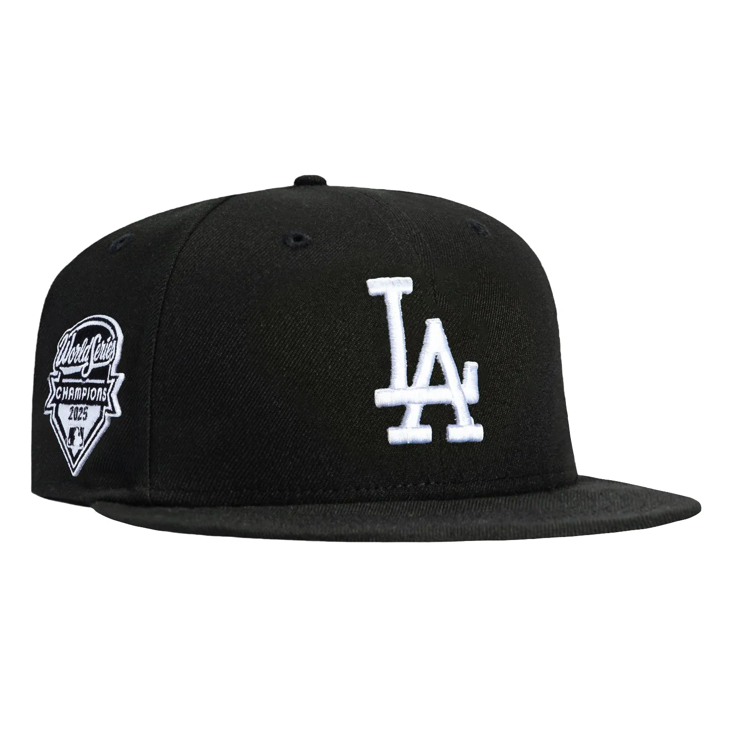 New Era 59Fifty Los Angeles Dodgers 2025 World Series Champions Patch Hat - Black, White sold by Hat Club
