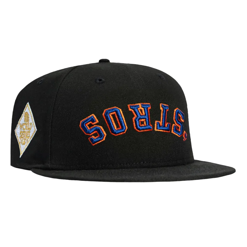 New Era 59Fifty Houston Astros 2017 World Series Patch Upside Down 'Stros Word Hat - Black sold by Hat Club