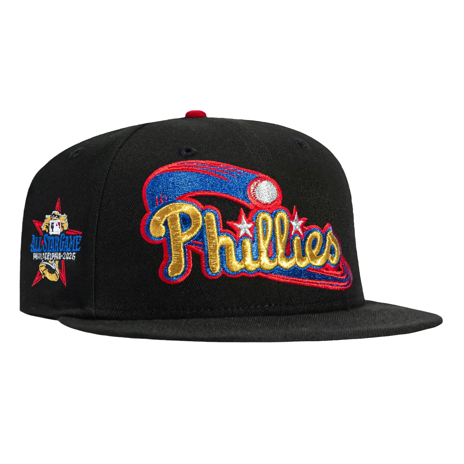 New Era 59Fifty Philadelphia Phillies 2026 All Star Game Patch 1998 Hat - Black, Metallic Gold, Royal, Red sold by Hat Club