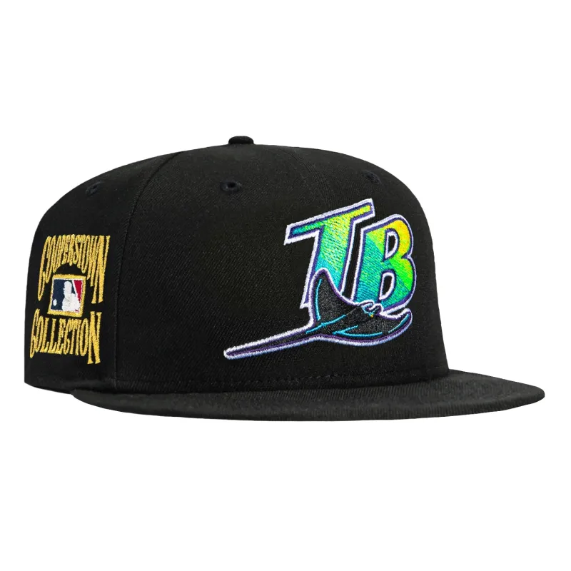 New Era 59Fifty Tampa Bay Rays Gold Cooperstown Collection 1998 Patch Hat - Black made by New Era