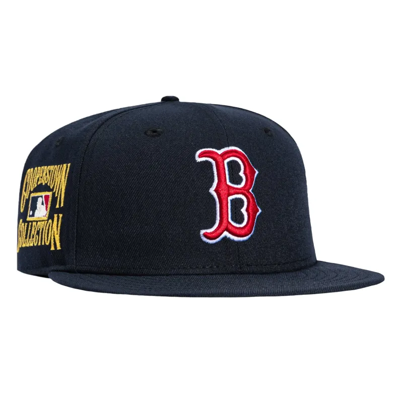 New Era 59Fifty Boston Red Sox Gold Cooperstown Collection Patch Hat - Navy made by New Era