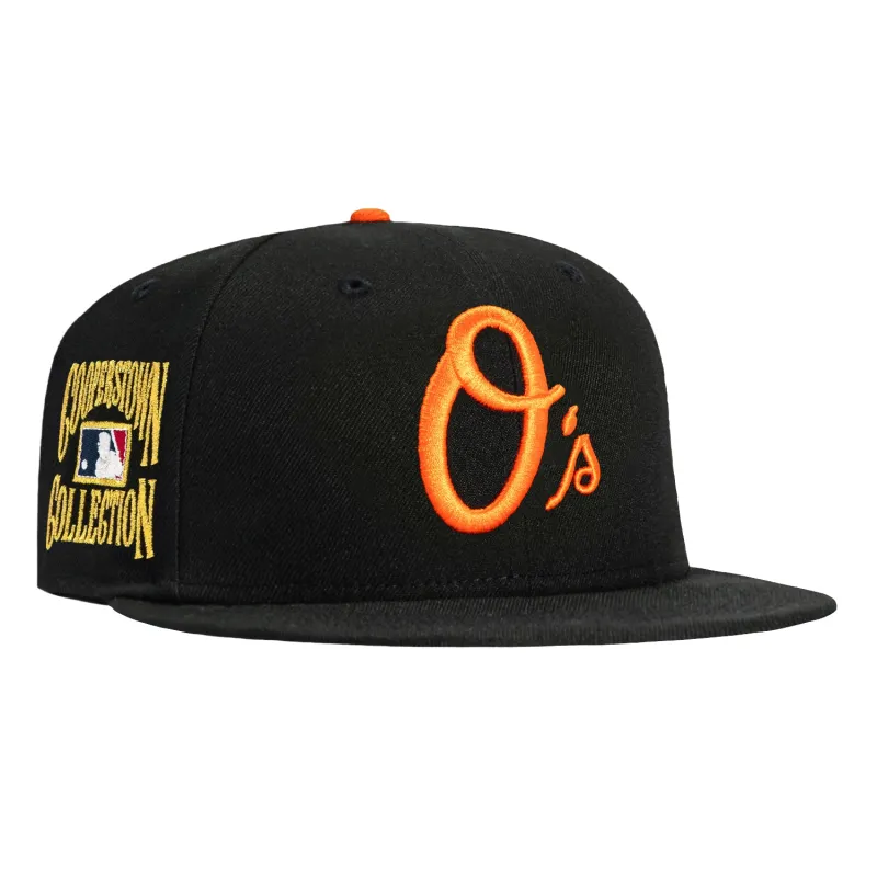New Era 59Fifty Baltimore Orioles Gold Cooperstown Collection Patch Alternate Hat - Black made by New Era