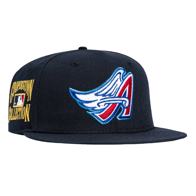 New Era 59Fifty Los Angeles Angels Gold Cooperstown Collection Patch 1997 Hat - Navy made by New Era