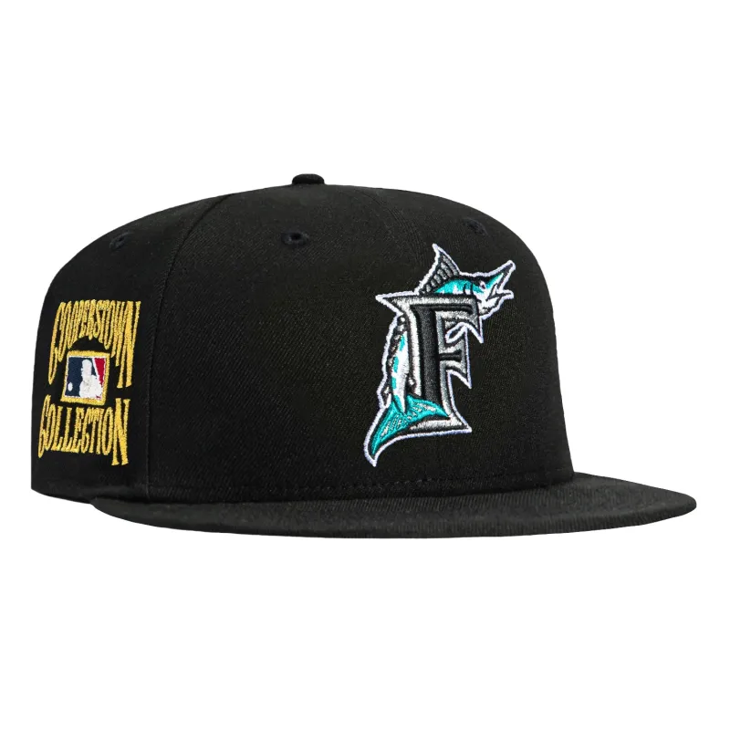 New Era 59Fifty Miami Marlins Gold Cooperstown Collection Patch 1993 Hat - Black made by New Era