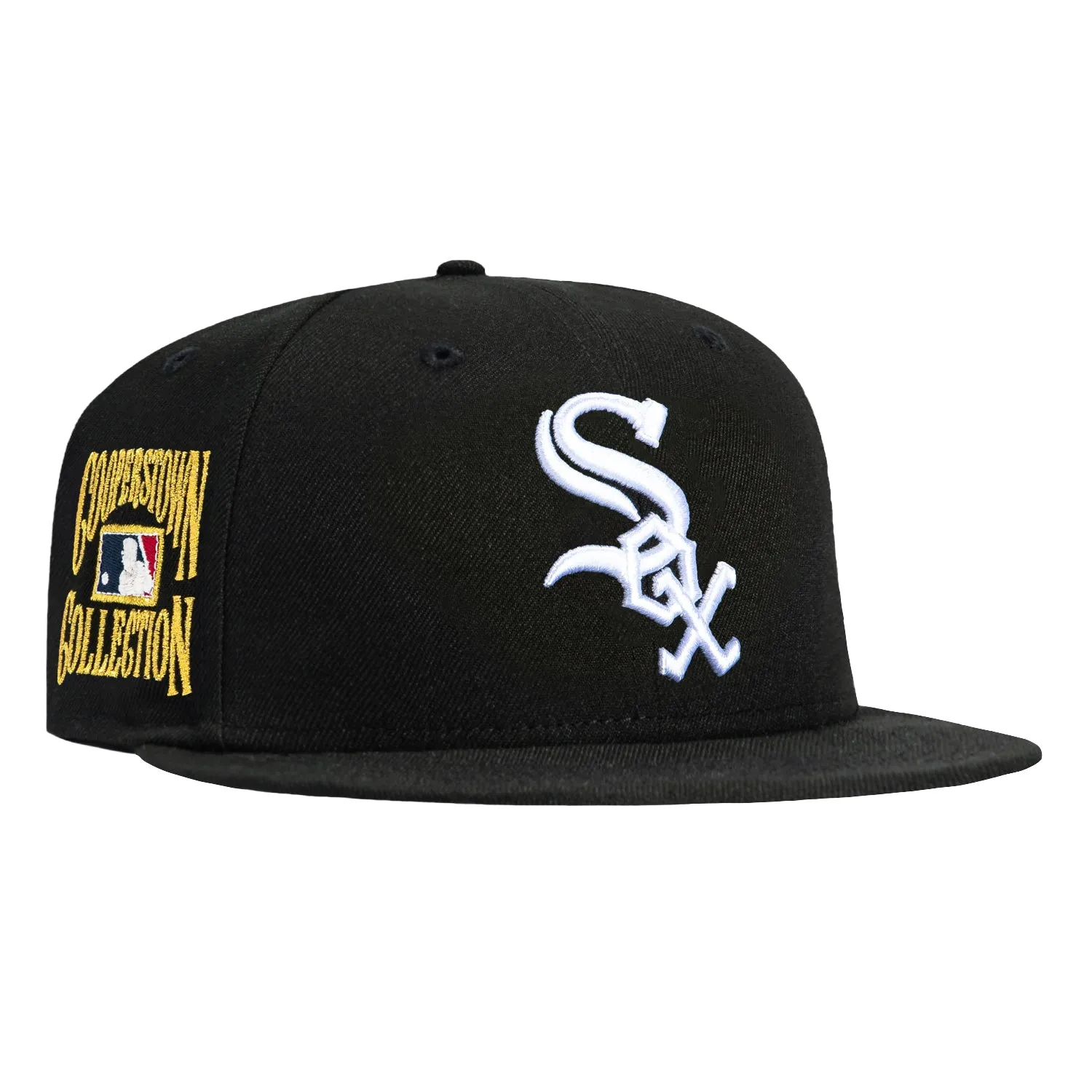 New Era 59Fifty Chicago White Sox Gold Cooperstown Collection Patch Hat - Black sold by Hat Club
