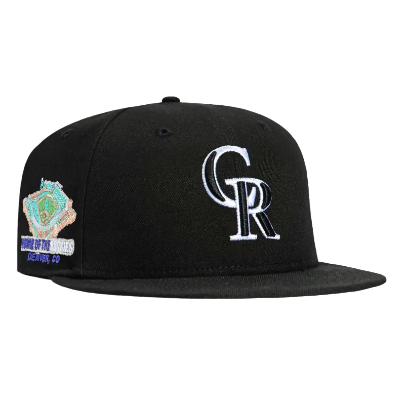 New Era 59Fifty Colorado Rockies Stadium Patch Hat - Black, White sold by Hat Club