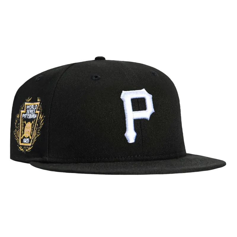 New Era 59Fifty Pittsburgh Pirates 1925 World Series Patch Hat - Black, White sold by Hat Club