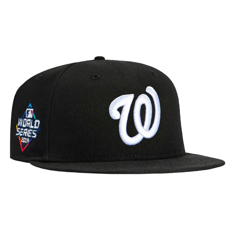 New Era 59Fifty Washington Nationals 2019 World Series Patch Hat - Black, White sold by Hat Club