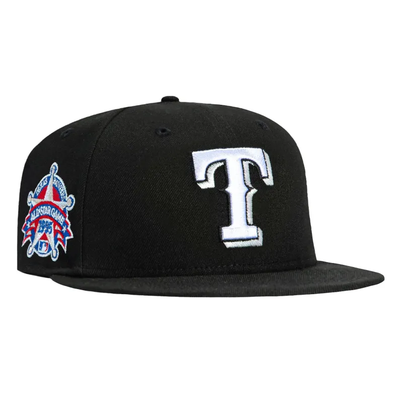 New Era 59Fifty Texas Rangers 1995 All Star Game Patch Hat - Black, White sold by Hat Club