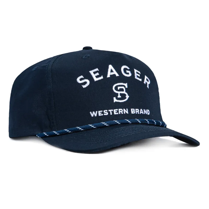 Seager Western Brand Snapback Hat - Navy sold by Hat Club