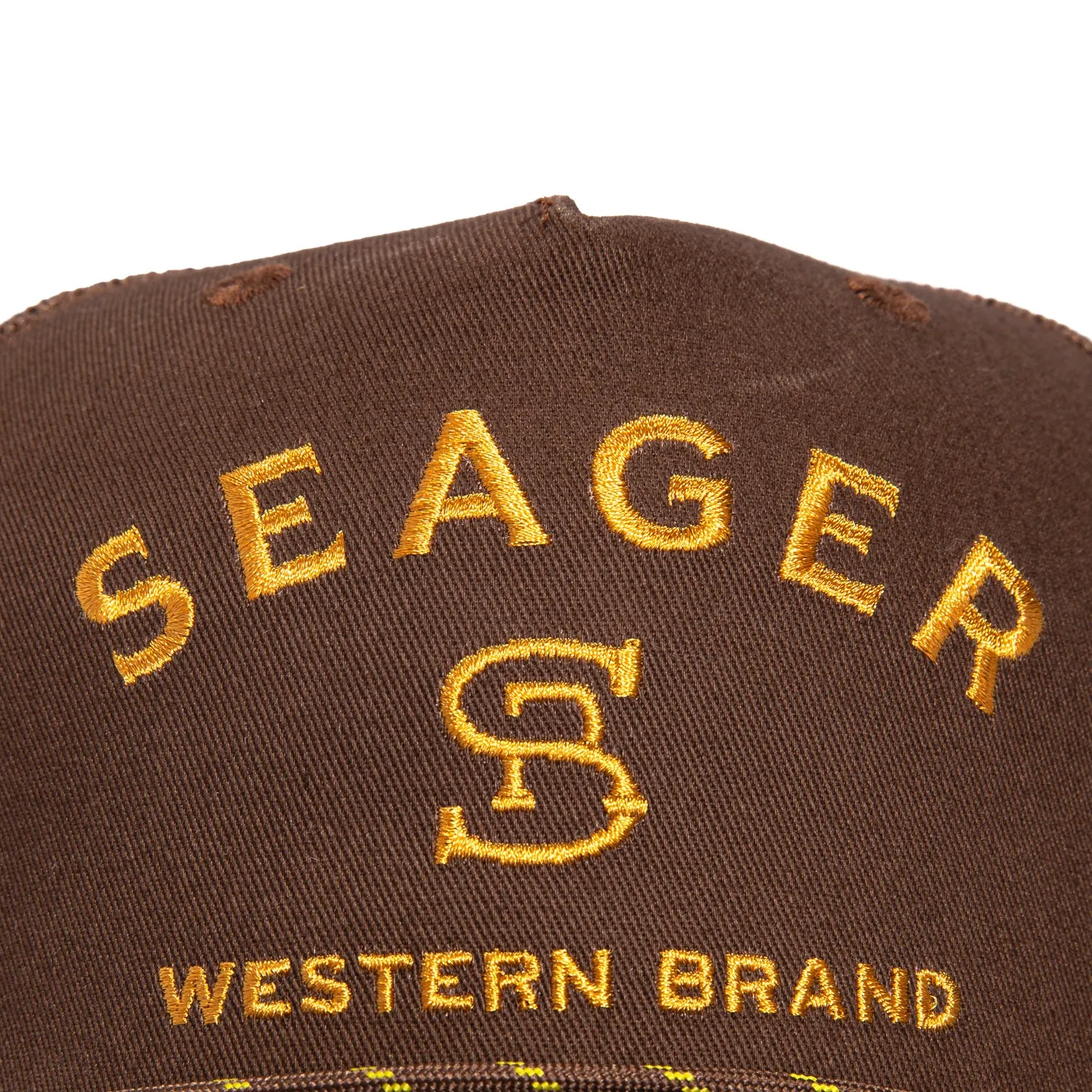 Seager Western Brand Trucker Snapback Hat - Brown sold by Hat Club product image thumbnail 3