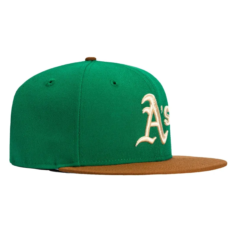 New Era 59Fifty Monstera Pack Oakland Athletics Hat - Kelly, Khaki sold by Hat Club
